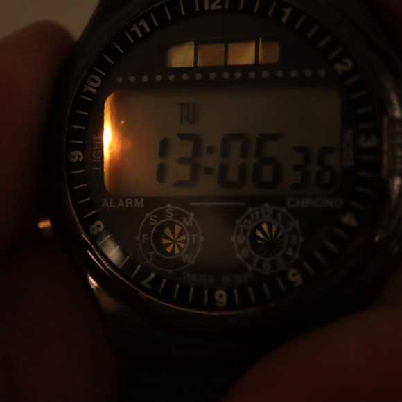 Vintage Digital Sports Watch 39mm Alarm Chrono Black Strap with New Battery - Picture 7 of 16